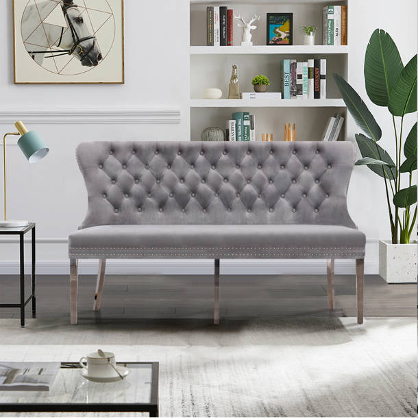 Rosdorf Park Gunulf 65.25" Velvet Armless Curved Loveseat Wayfair
